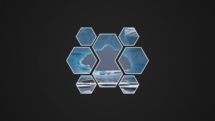 glaciers, Hexagon, Gray, Minimalism HD Wallpaper Desktop Background