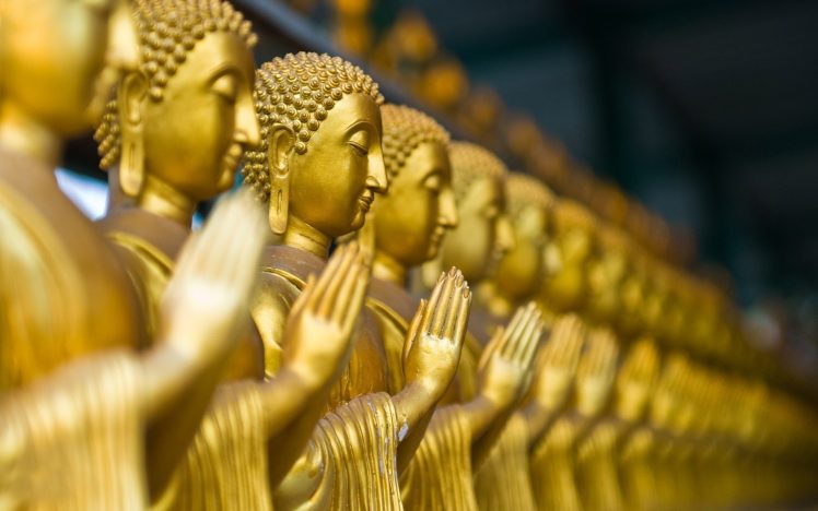 Buddha, Depth of field, Blurred, Photography, Macro, Gold HD Wallpaper Desktop Background