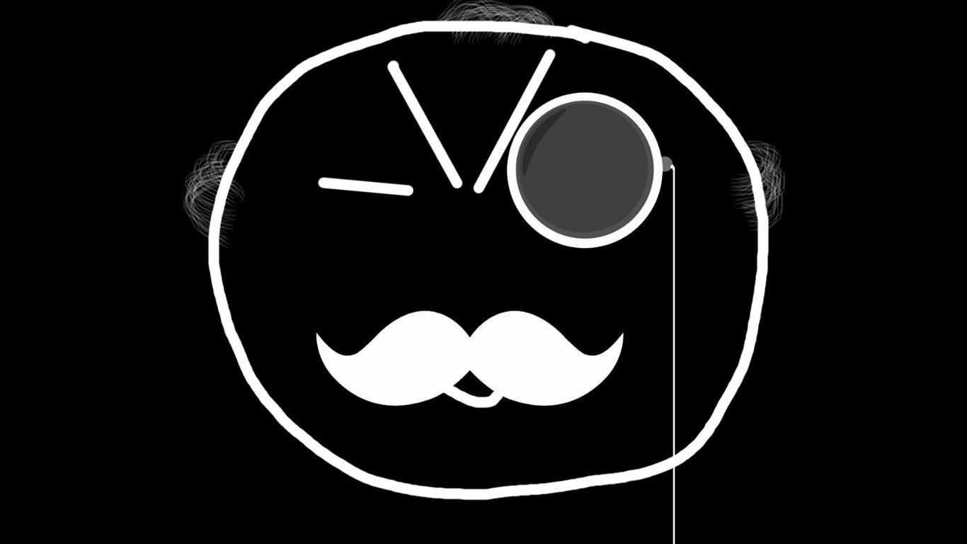 V2, Monocles, Mustache Wallpaper