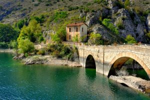 architecture, House, Italy, Trees, Old building, Bridge, Water, Rock, Arch