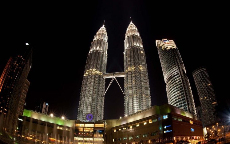 cityscape, Skyscraper, Night, Petronas Towers, Malaysia HD Wallpaper Desktop Background