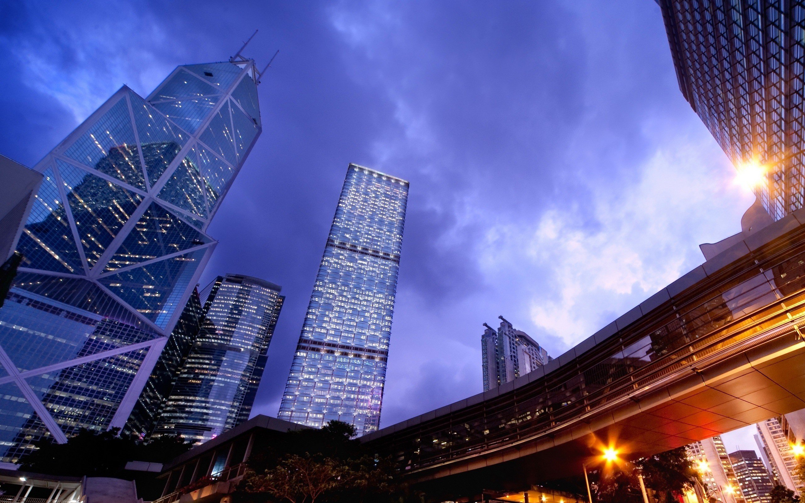 cityscape, City, Evening, Lights, Skyscraper, Overcast, Building Wallpaper