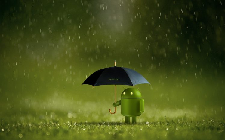 Android (operating system), Rain, Umbrella, Technology HD Wallpaper Desktop Background