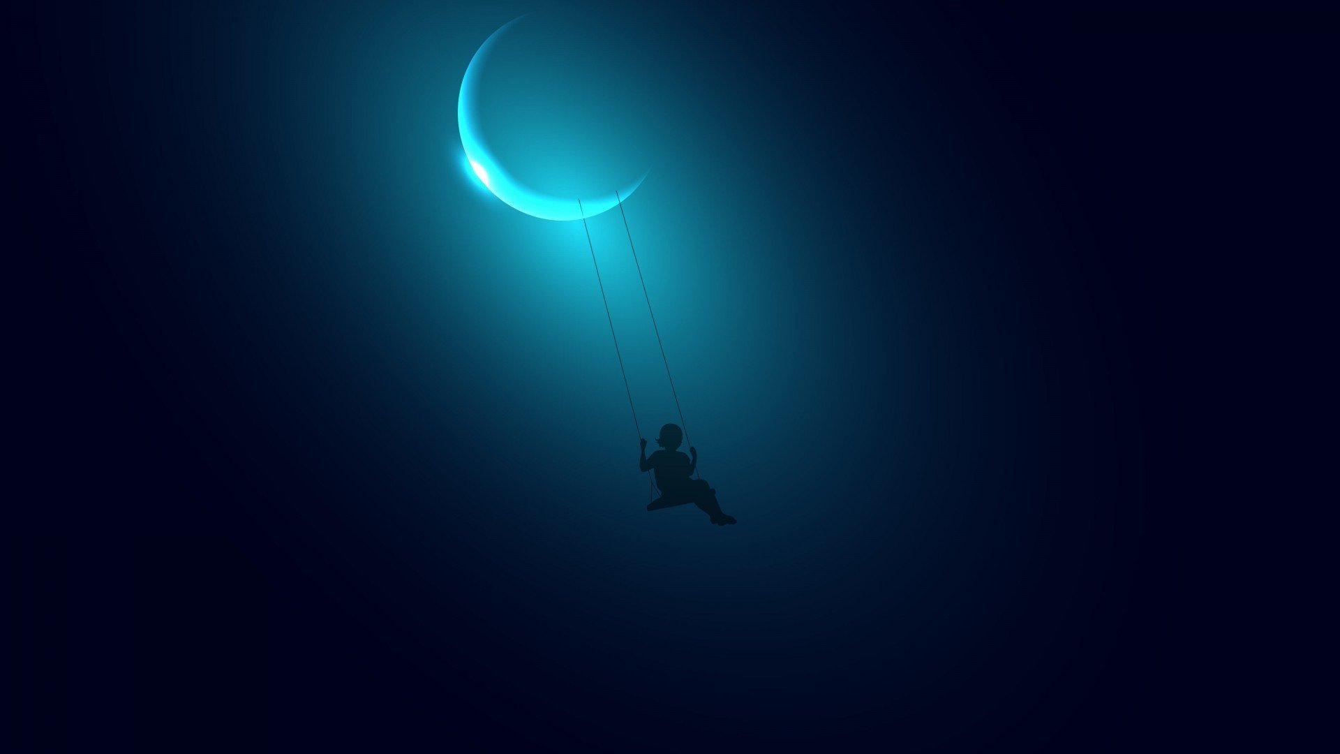 moon, Swings Wallpaper