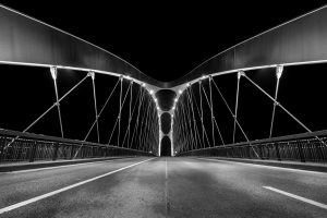 bridge, Architecture, Night, Road