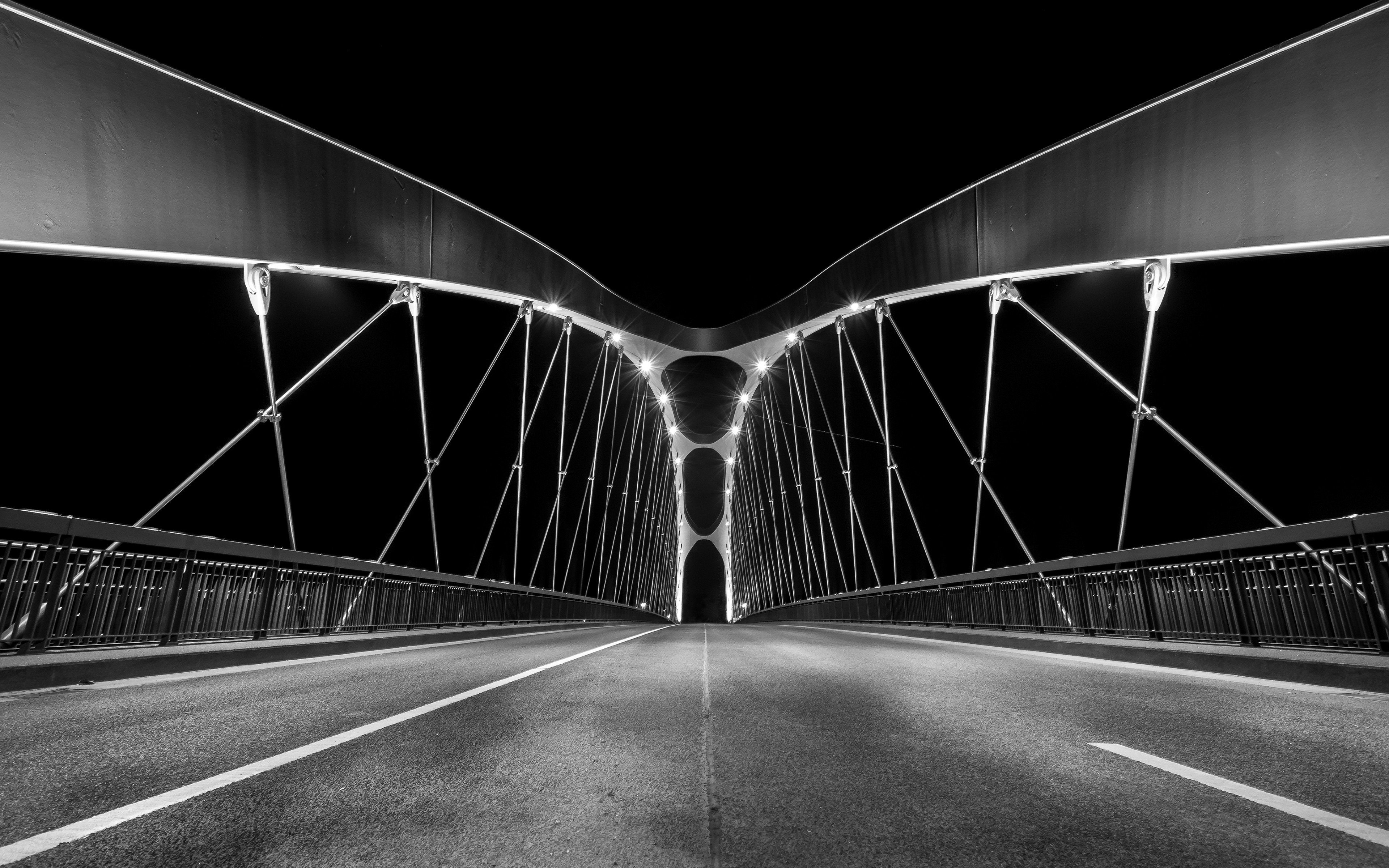 bridge, Architecture, Night, Road Wallpaper