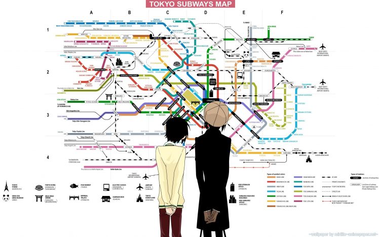 anime, Subway, Map, Diagrams, Tokyo HD Wallpaper Desktop Background