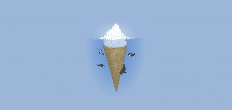 minimalism, Ice cream, Orca HD Wallpaper Desktop Background