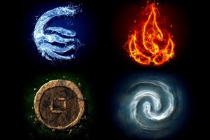 four elements, Water, Earth, Fire, Air