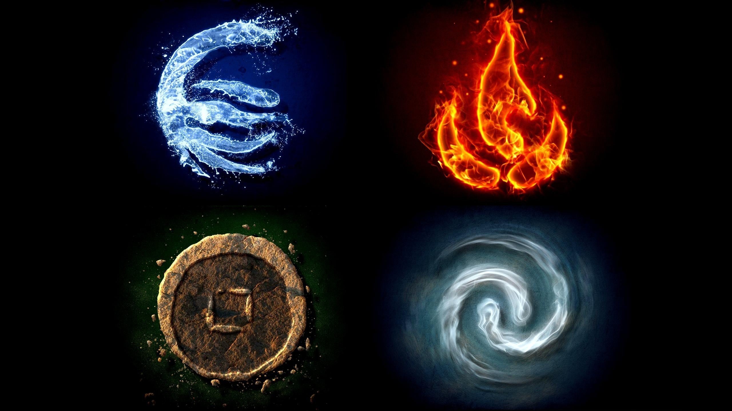 four elements, Water, Earth, Fire, Air Wallpaper