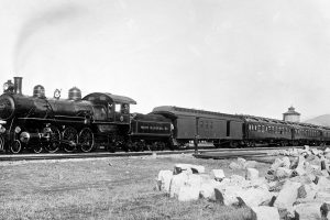 train, Steam locomotive, Monochrome