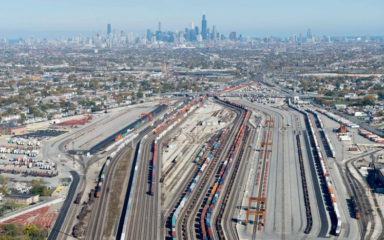 rail yard, Train, City, Chicago, USA, Aerial view, Cicero illinois HD Wallpaper Desktop Background