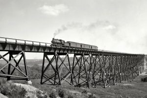 train, Steam locomotive, Bridge