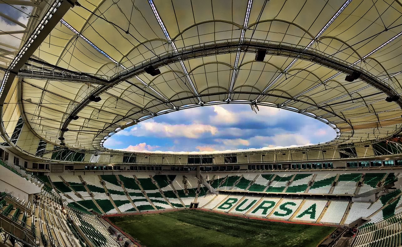 Bursaspor, Bursa, Arena, Turkey, Green, White, Building Wallpaper