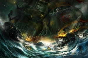 pirates, Ship, Storm