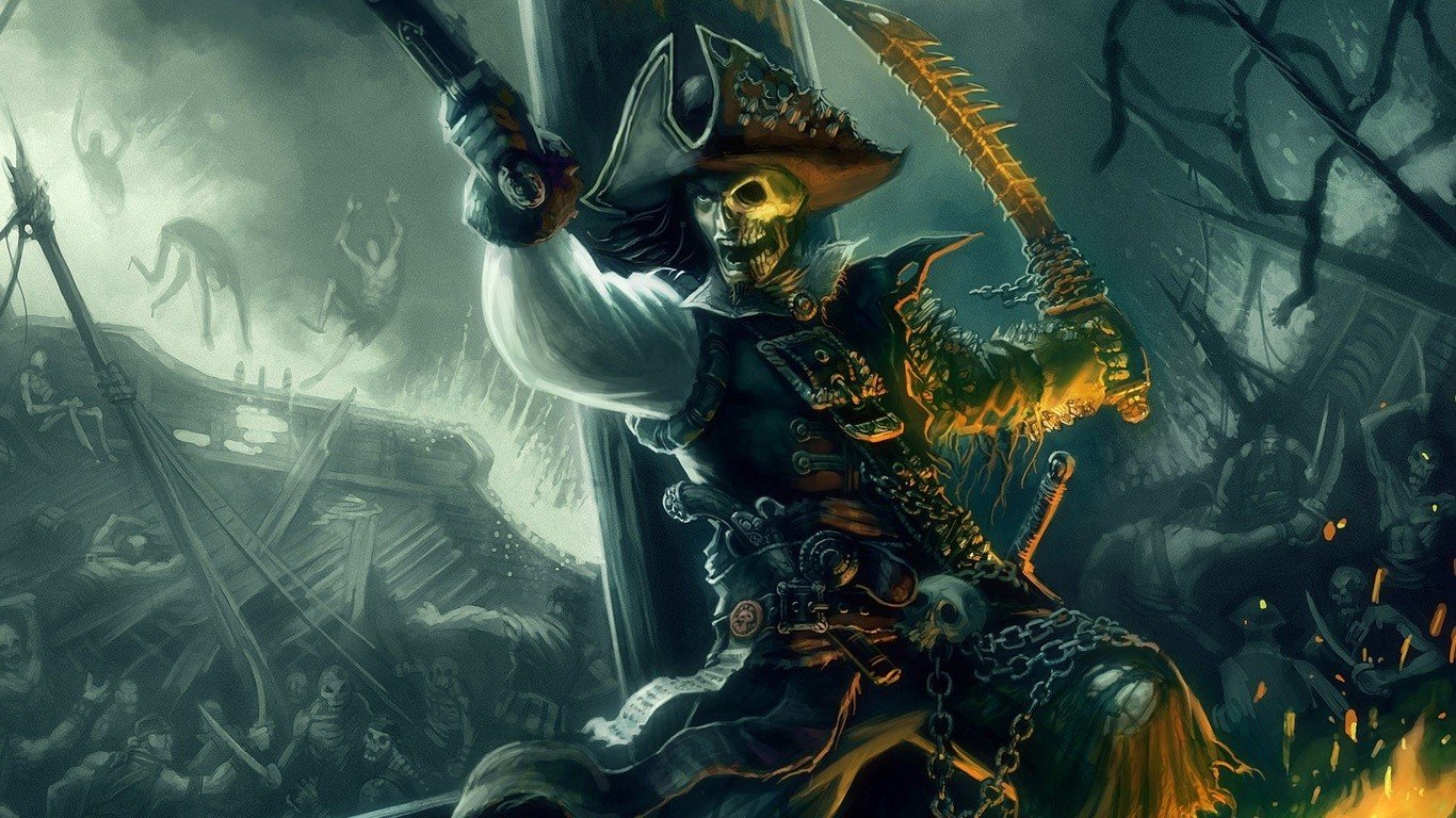pirates, Ship, Storm Wallpaper