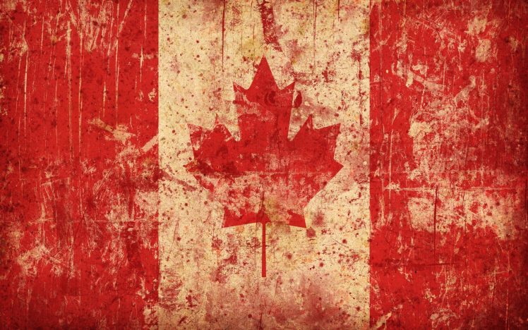 flag, Canada, Grunge HD Wallpaper Desktop Background