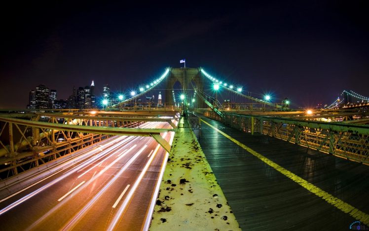 city, Town, Urban, Bridge, Light trails, New York City HD Wallpaper Desktop Background