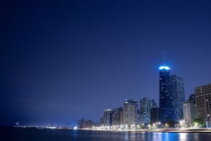 city, Urban, Night, Lights, Skyscraper, Chicago