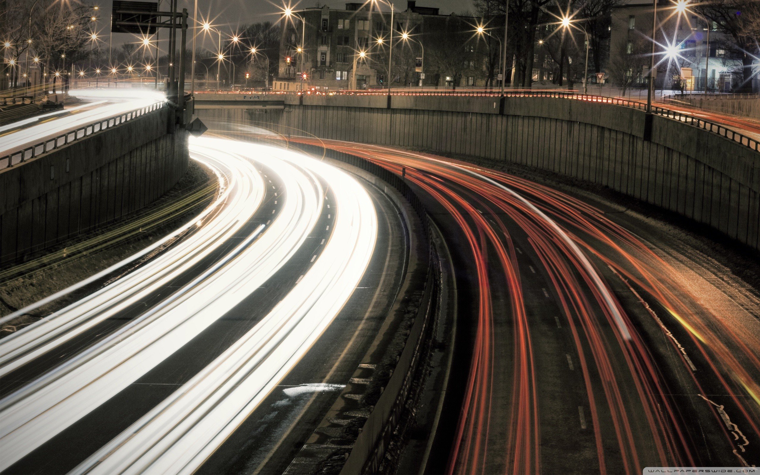 city, Urban, Light trails, Street light, Road, Long exposure Wallpaper