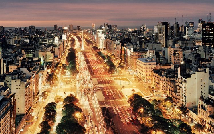 city, Urban, Buenos Aires, Obelisco de Buenos Aires, Night, Cityscape HD Wallpaper Desktop Background