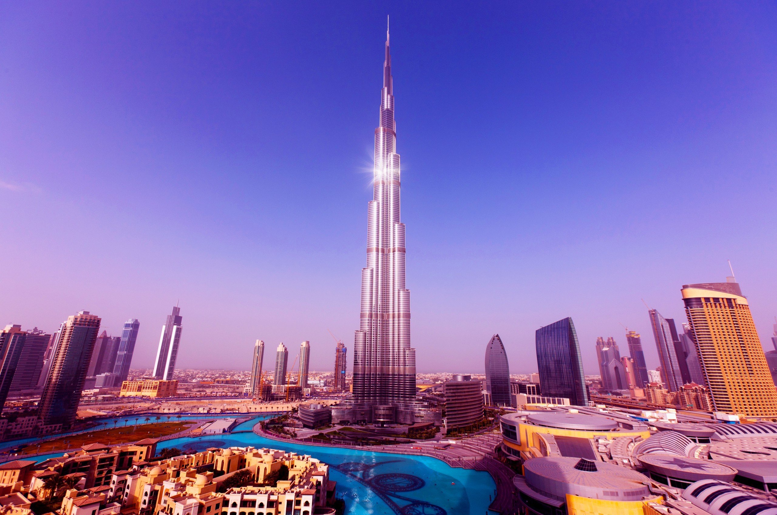 city, Urban, Cityscape, Skyscraper, Lens flare, Burj Khalifa, Dubai Wallpaper