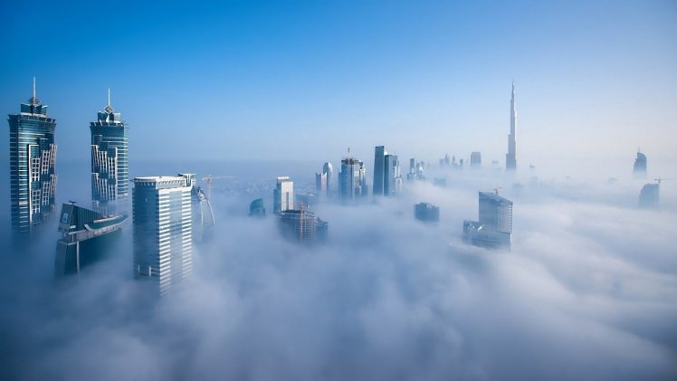 city, Urban, Mist, Dubai, Cityscape, Skyscraper HD Wallpaper Desktop Background