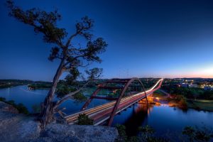 city, Town, Urban, Austin (Texas), 360 Bridge, Bridge, Light trails