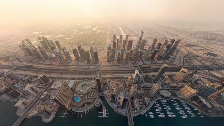 city, Urban, Aerial view, Cityscape, Dubai HD Wallpaper Desktop Background