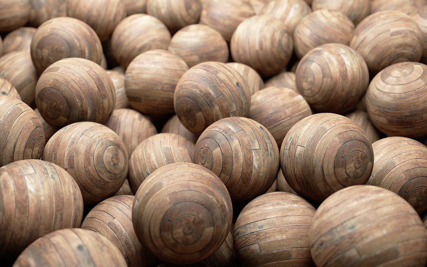 macro, Ball, Wood, Depth of field Wallpaper