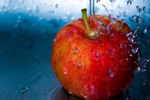 macro, Fruit, Apples, Water drops