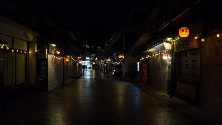 Itsukushima, Japan, Street light, Lantern, Night, Asia HD Wallpaper Desktop Background