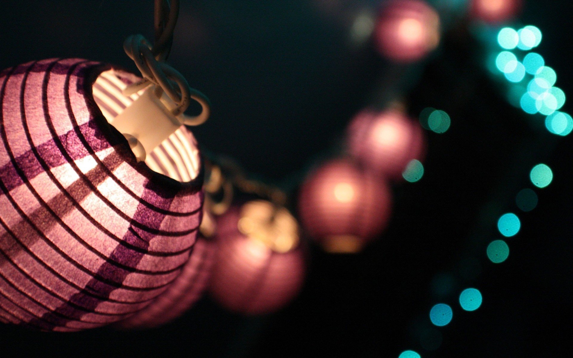 lights, Decorations, Bokeh, Macro, Blurred, Wires, Photography Wallpaper
