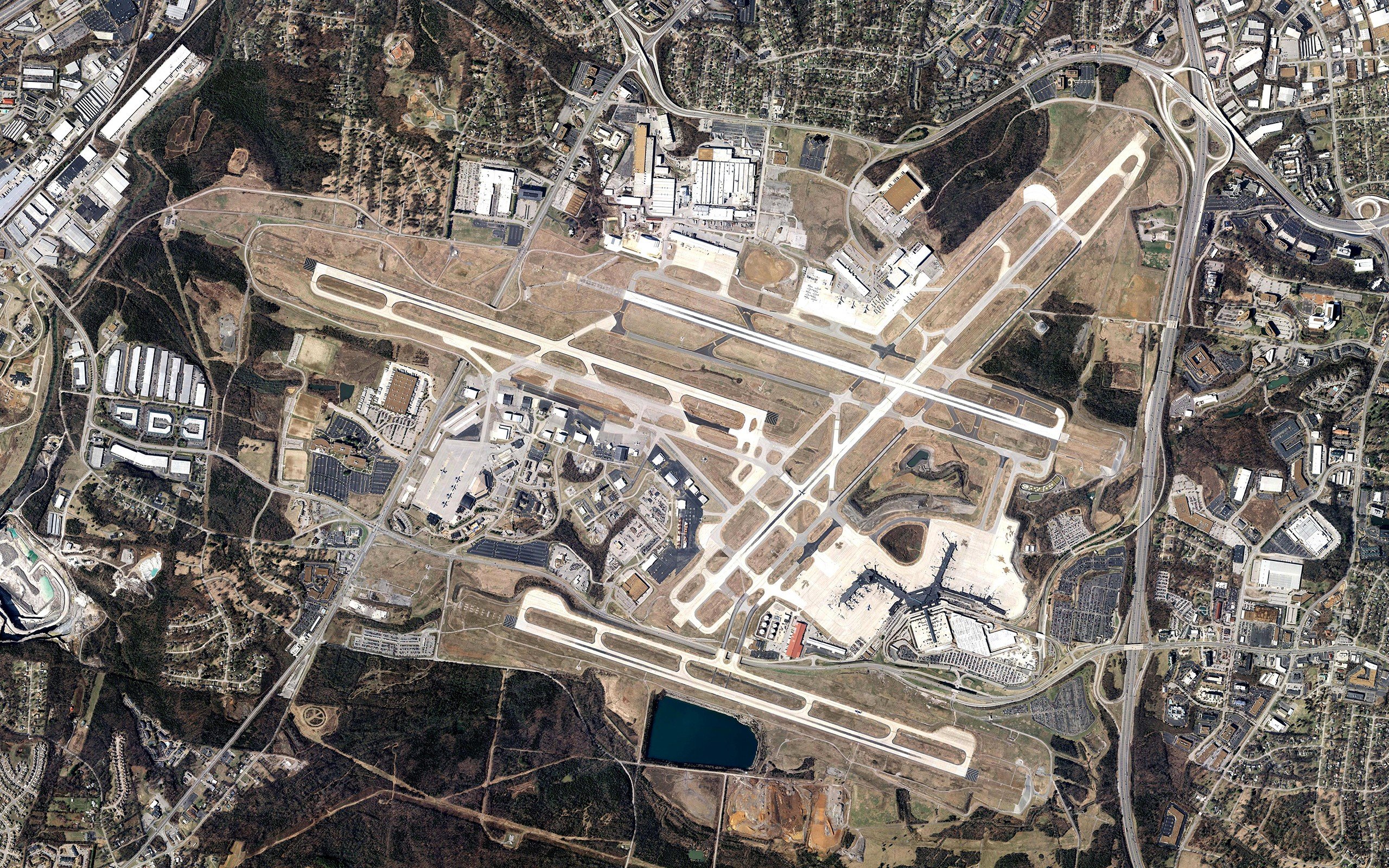 airport, Runway, City, Aerial view, Nashville, Nashville International Airport Wallpaper