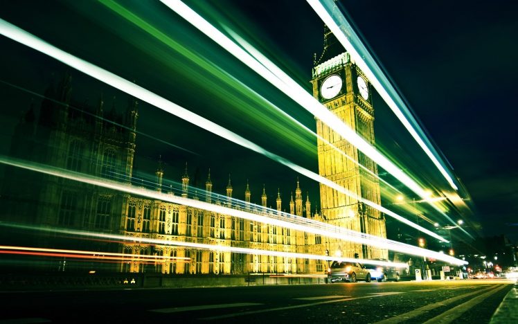 London, City, Motion blur, Long exposure, Westminster HD Wallpaper Desktop Background