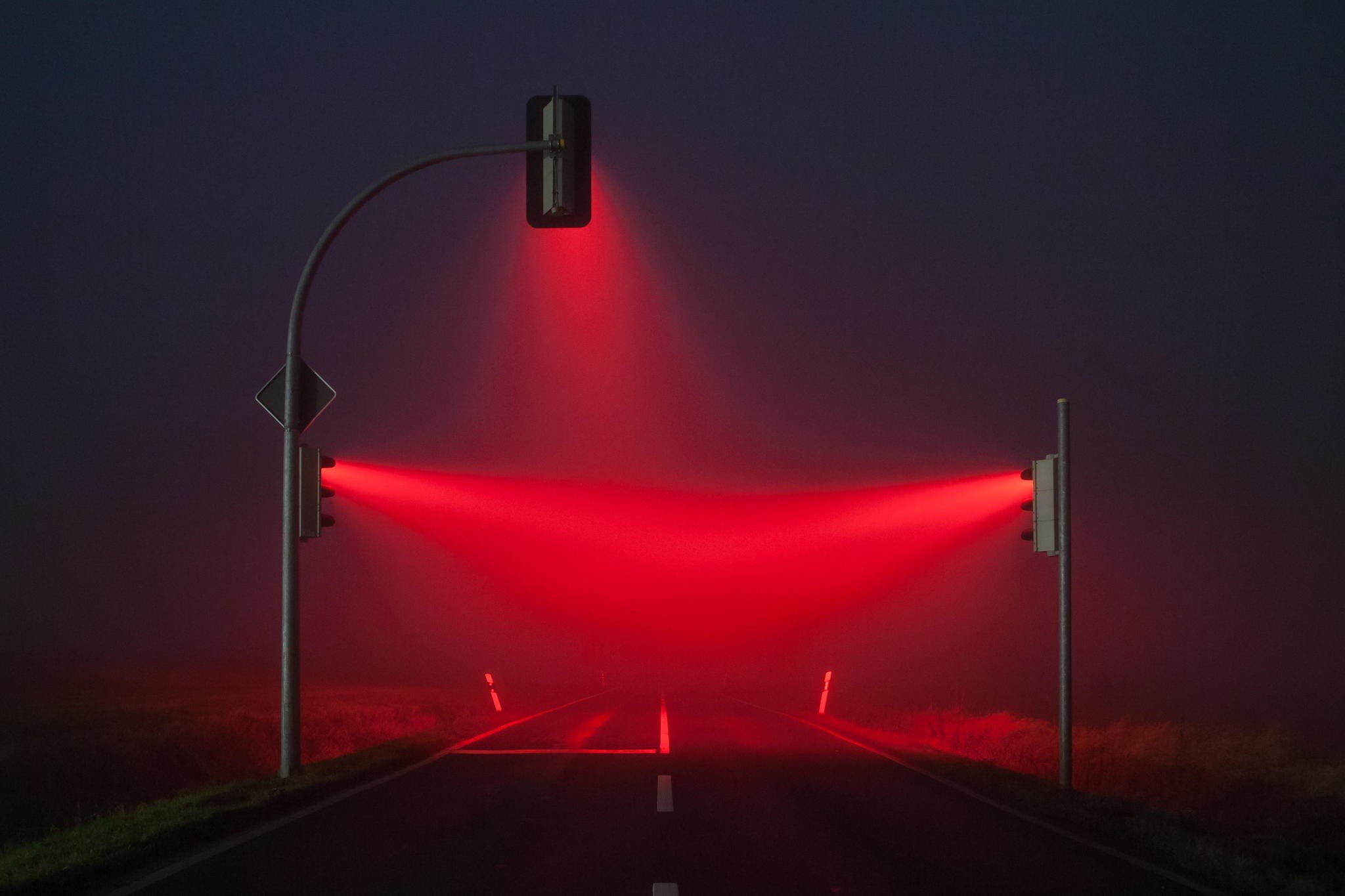 traffic lights, Lights, Red, Blue, Road Wallpaper