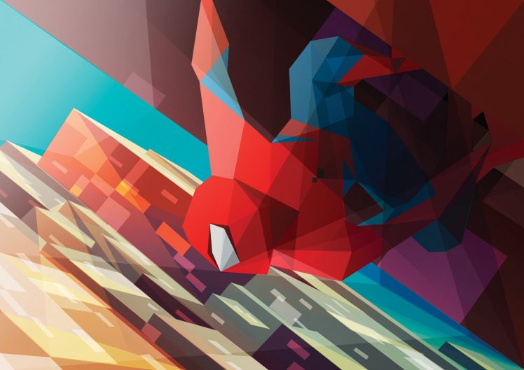 low poly, Spider Man HD Wallpaper Desktop Background