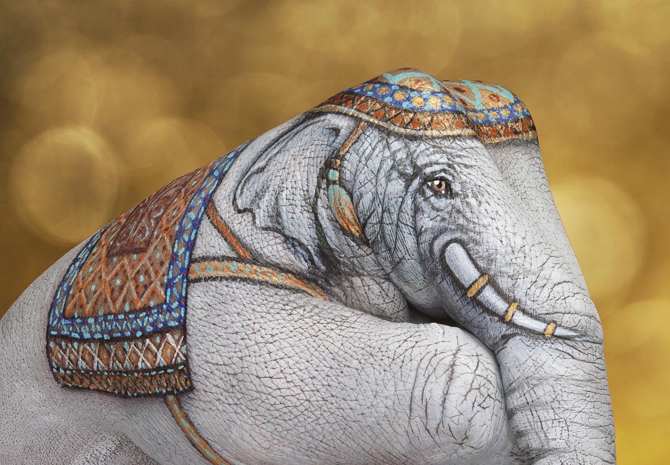 hand, Elephants, Drawing Wallpaper