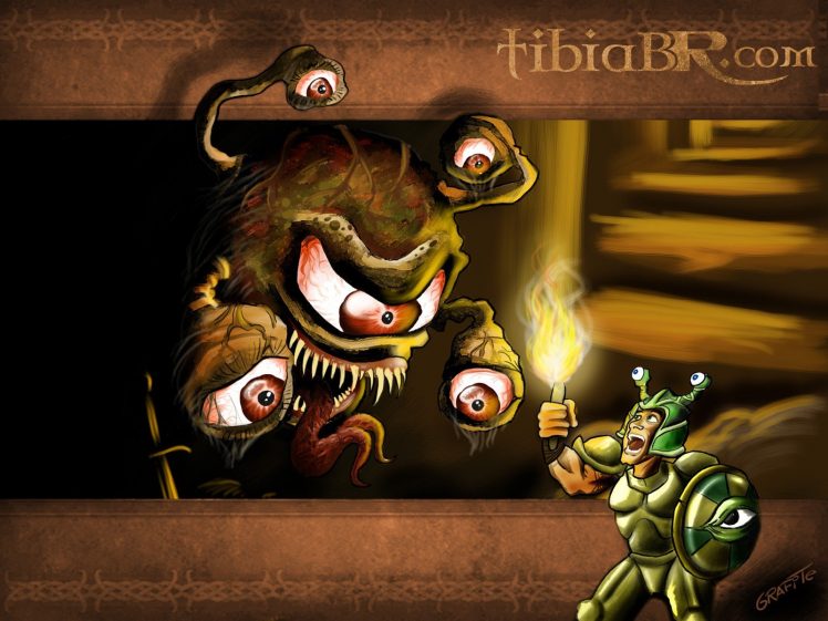 Tibia, PC gaming, RPG, Creature, Drawing, Warrior HD Wallpaper Desktop Background