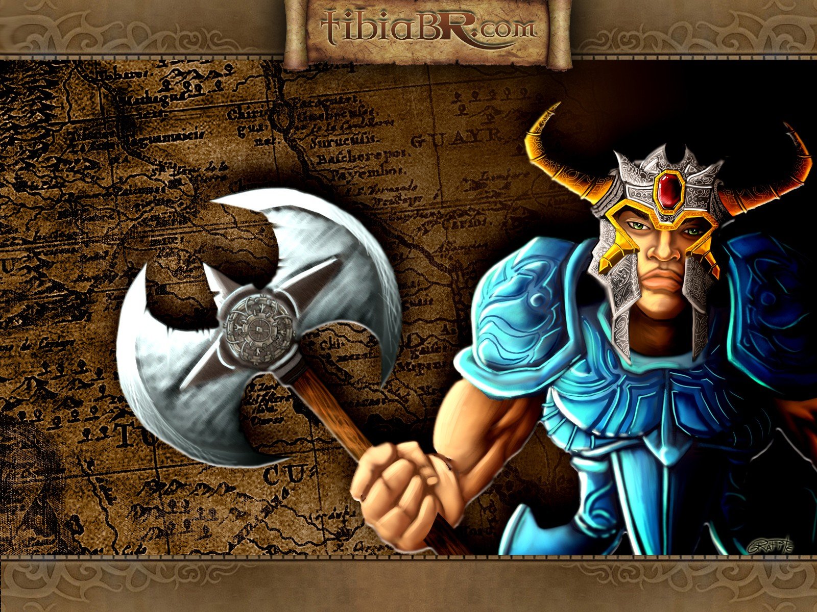 Tibia, PC gaming, RPG, Warrior, Illusive Man Wallpaper