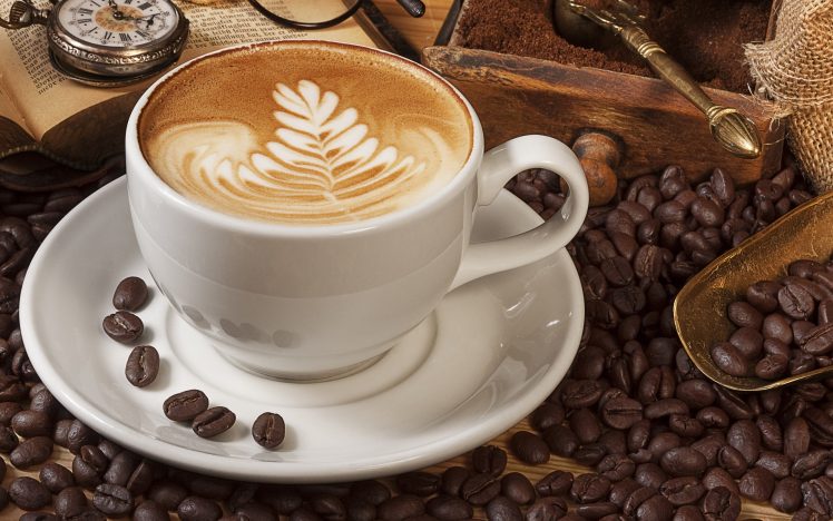 coffee, Coffee beans, Cup HD Wallpaper Desktop Background