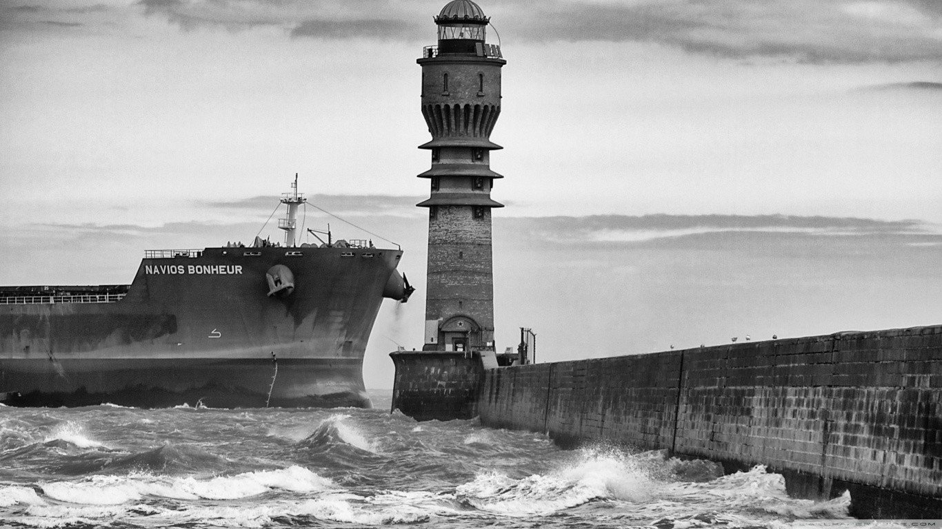 monochrome, Lighthouse Wallpaper