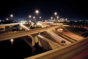 city, Freeway, Night, Long exposure, Road