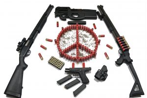 peace sign, Gun, FN P90, Mossberg 500, Glock, Ammunition