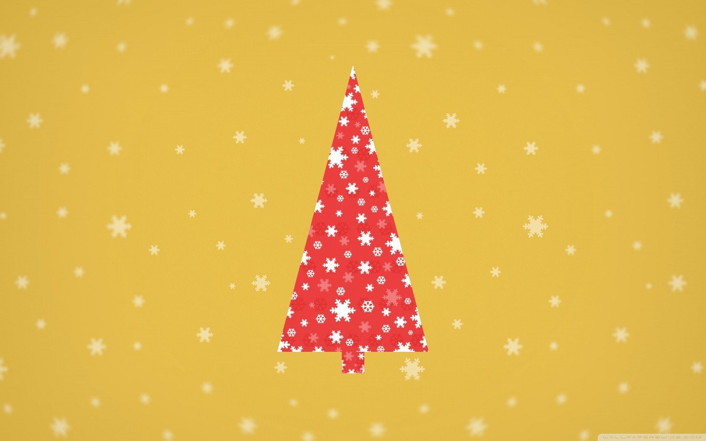 Christmas Tree, Minimalism, Snow Wallpaper