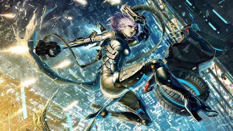 futuristic, Cyberpunk, Anime girls HD Wallpaper Desktop Background