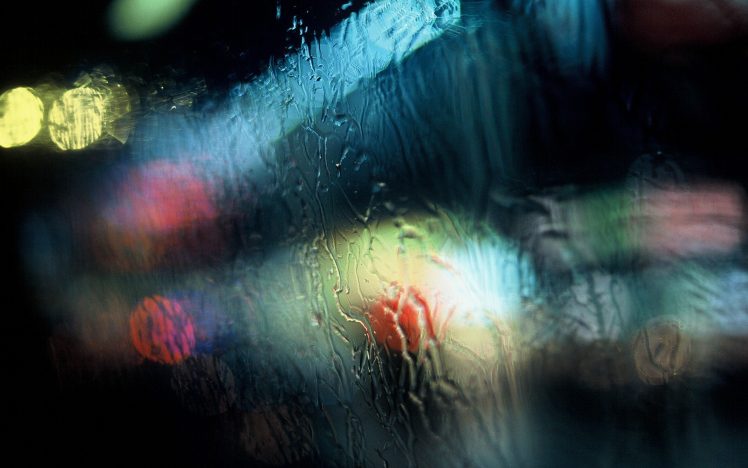 rain, Window, Lights, Traffic lights, Water on glass HD Wallpaper Desktop Background