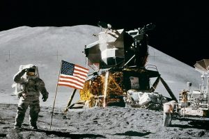 moon, Astronaut, NASA, American flag
