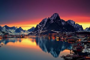 Lofoten, Norway, Mountain, Cityscape