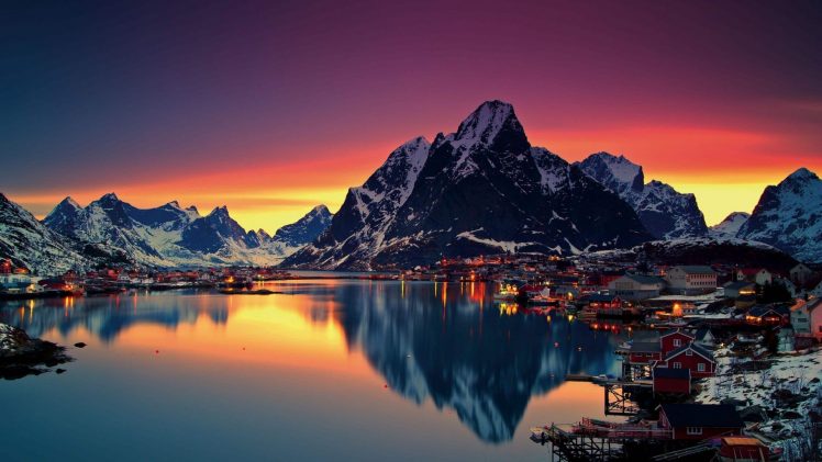Lofoten, Norway, Mountain, Cityscape HD Wallpaper Desktop Background